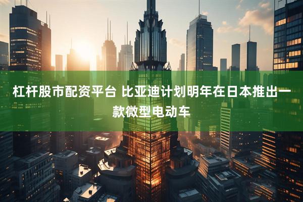 杠杆股市配资平台 比亚迪计划明年在日本推出一款微型电动车